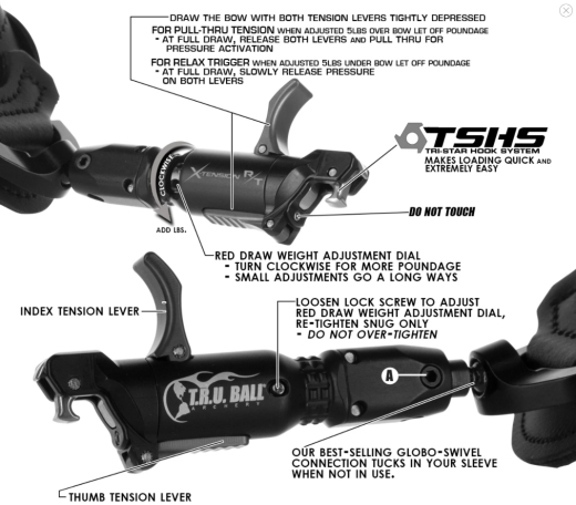 TruBall X-Tension R/T Trigger Cinch Swivel Buckle Large Release Schwarz