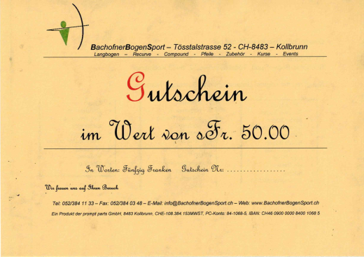 Geschenkgutschein Fr. 50