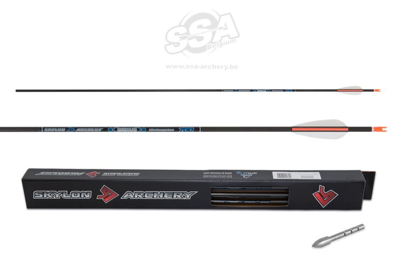 Skylon Radius 4.2mm Komplettpfeil mit Vanes und Nocke montiert, Spitze lose, 32