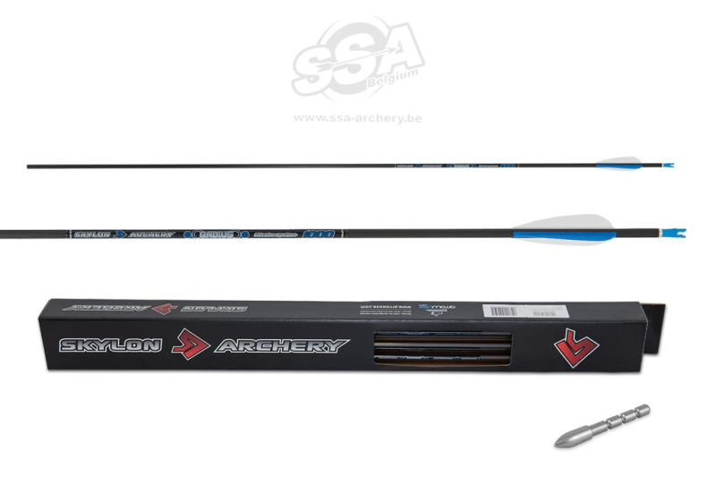 Skylon Radius 4.2mm Komplettpfeil mit Vanes und Nocke montiert, Spitze lose, 32