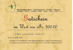 Geschenkgutschein Fr. 200