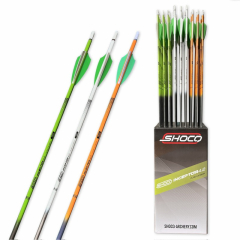 Shocq Komplettpfeil mit Vanes und Nocke montiert, Spitze lose, 32